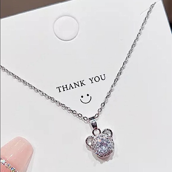 Sterling Silver Mickey Mouse Crystal Charm Necklace - Picture 2 of 7